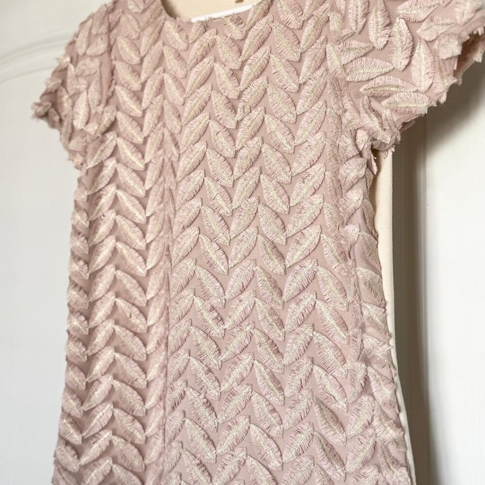 Weston (Anthropologie) Pink Gold Short Sleeve Applique Blouse Top, Size XS - Picture 7 of 8